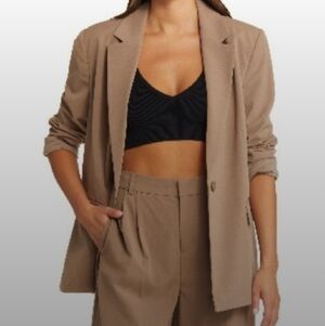 OPEN EDIT Relaxed Fit Blazer In Brown Caribou M